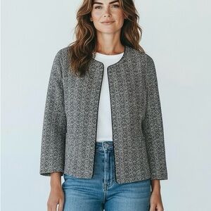 Bellatrix Black and White Textured Blazer